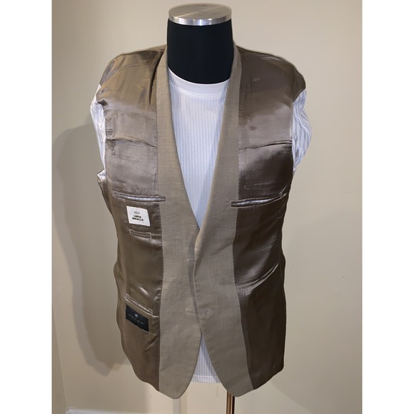 Marks & Spencer Men's Wheat Color Two Button Blazer Jacket 42 M - Picture 8 of 11